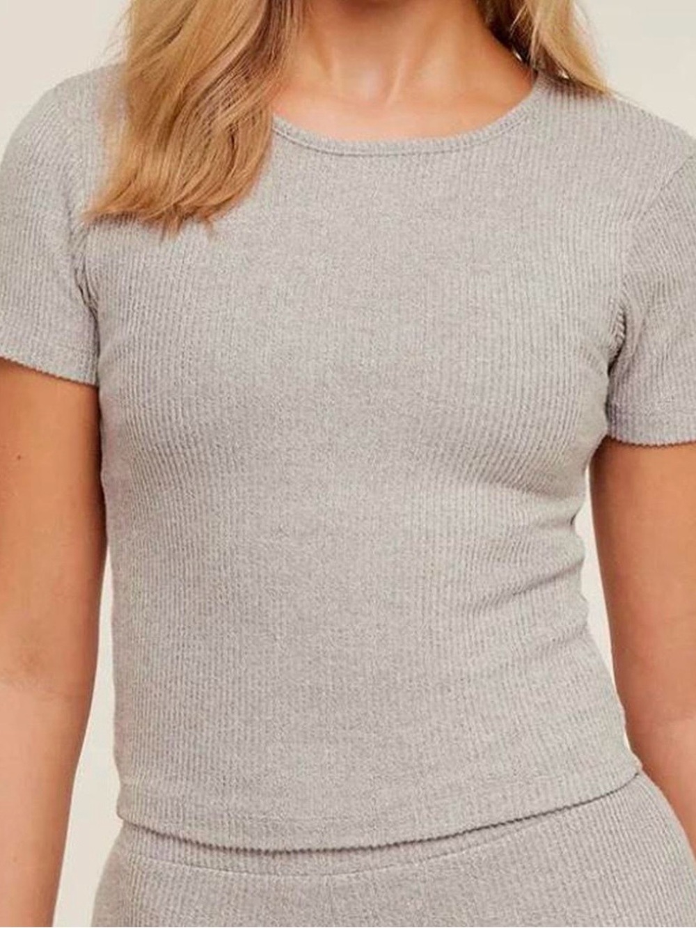 Gymshark Supersoft Grey Ribbed T-shirt